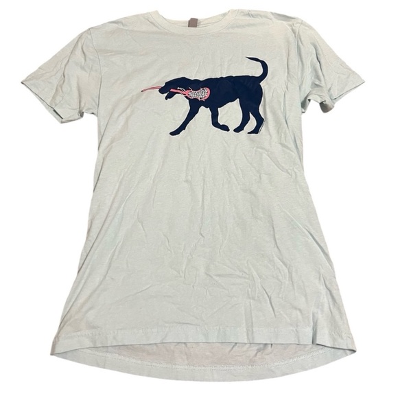 ChalkTalk Sports Light Blue Lacrosse Stick Dog Short Sleeve T-Shirt Size S - Picture 2 of 4